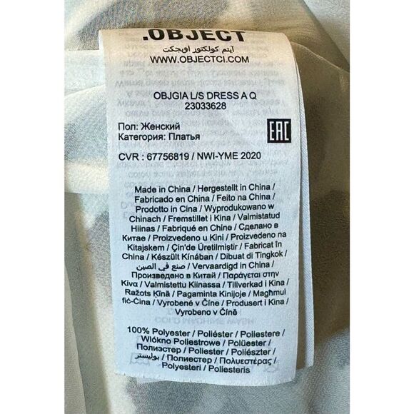 NWOT .Object Band Collar Black & White Bohemian Long Sleeve Abstract Dress XS - Picture 5 of 9